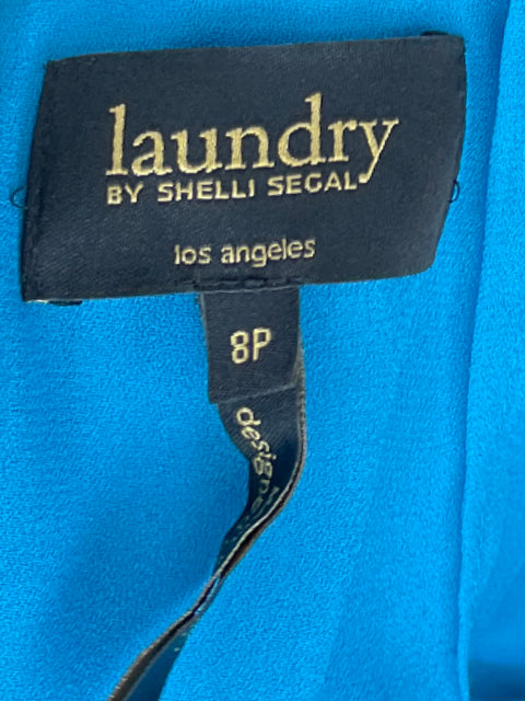 Vestido Laundry By Shelli Segal Plisado Azul - Talla 8P