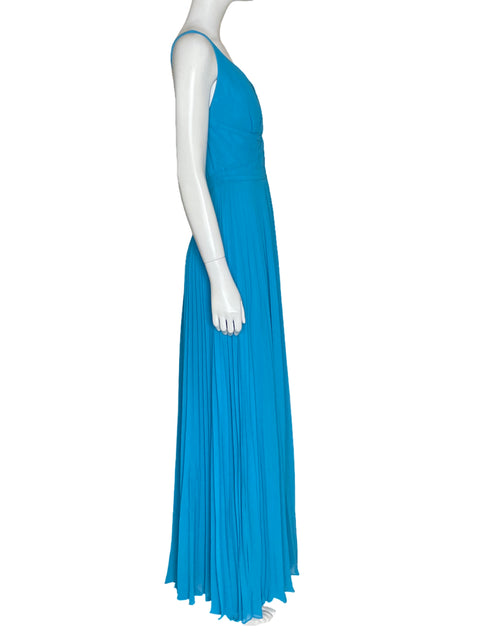 Vestido Laundry By Shelli Segal Plisado Azul - Talla 8P