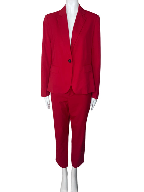 Set Zara Blazer+Pantalon Bolsillo Rojo-Talla 4