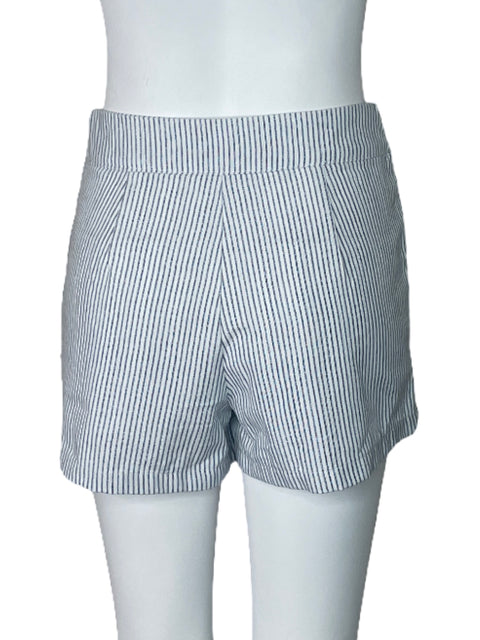 Faldashort Zara Rayas Brillante Blanco-Talla XS