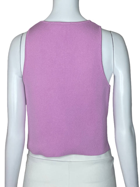 Top Zara Botones Punto Rosado-Talla XS