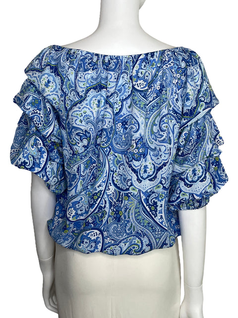 Blusa CeCe Estampada Bombacha Azul-Talla M
