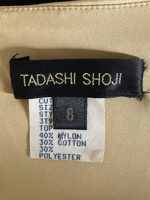 Vestido Tadashi Shoji Lentejuelas Tul Negro-Talla 8