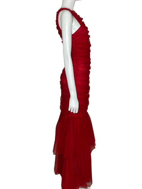 Vestido Tesoro TPS Drapeado One Shoulder Rojo-Talla M