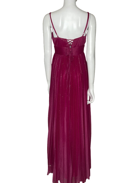 Vestido Xuibol Plisado Brillante Rosado-Talla M