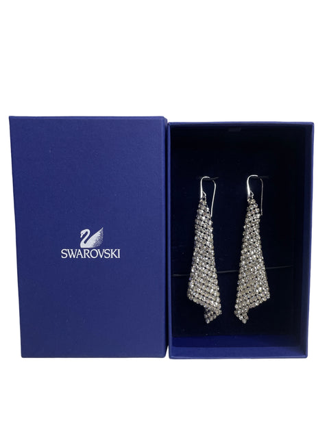 Aretes Swarovski Cryssha Colgantes Plateado - Talla U