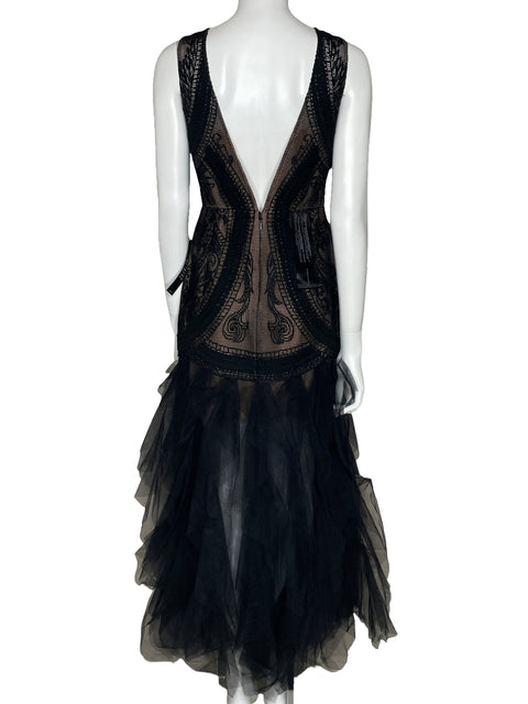 Vestido BCBG Vivica Maxi Negro-Talla 6
