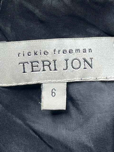 Vestido Teri Jon Cocktail Negro-Talla 6