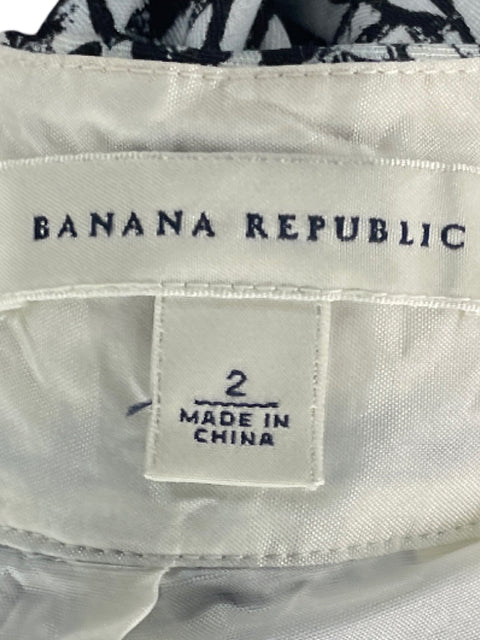 Falda Banana Republic Midi Estampado Blanco-Talla 2