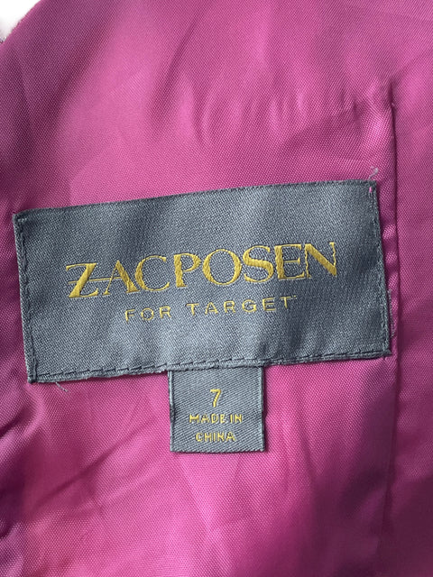 Vestido Zac Posen Cocktail Sin Mangas Amarillo-Talla 7