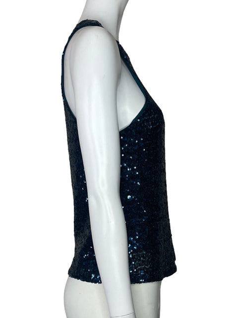 Top Dynamite Lentejuelas Sin Mangas Verde-Talla S