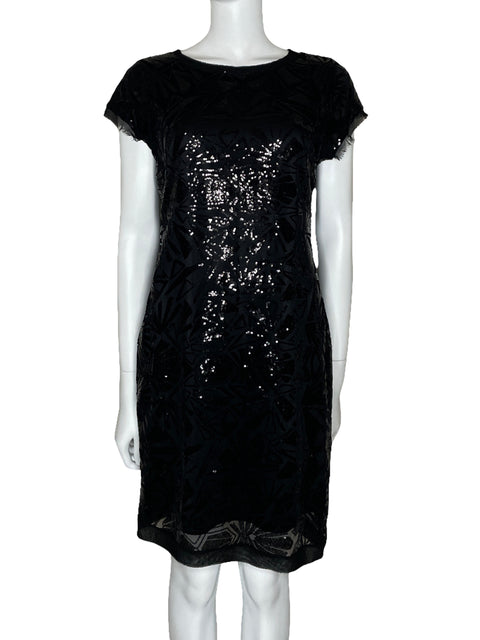Vestido Vince Camuto Mini Lentejuelas Negro-Talla 8