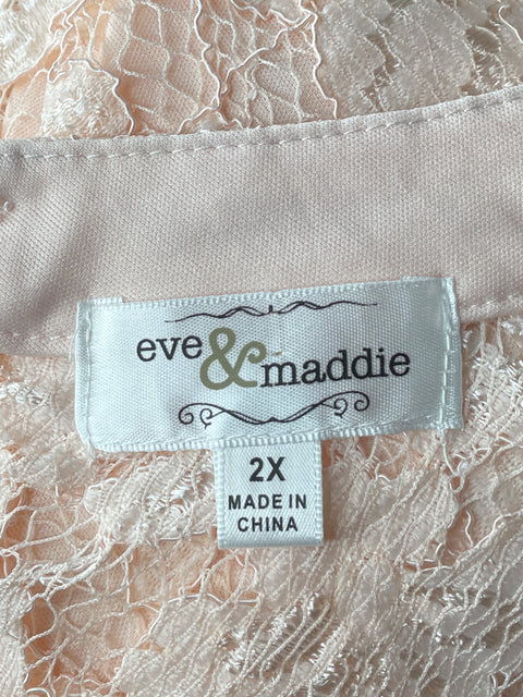 Blusa Eve & Maddie Encaje Rosado-Talla 2X