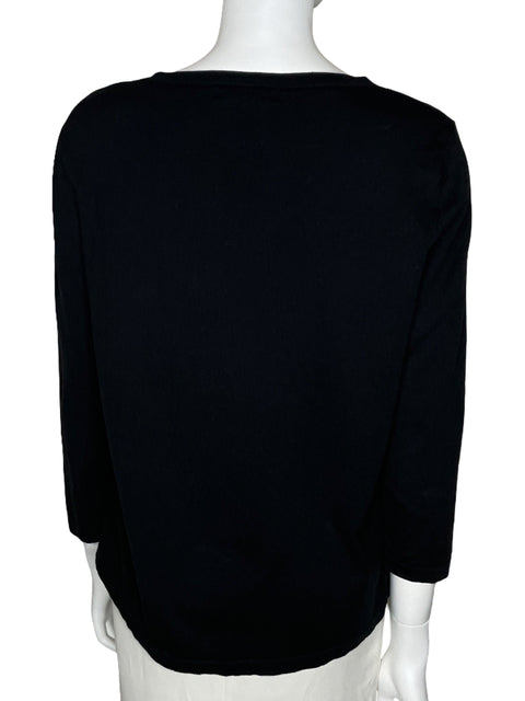 Blusa August Silk Manga Larga Negro-Talla XL