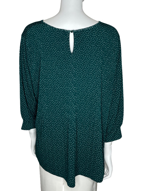 Blusa Adrianna Papell Acanalada Verde-Talla 2XL