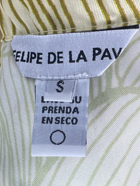 Vestido Felipe De La Pava Halter Cinturon Verde-Talla S