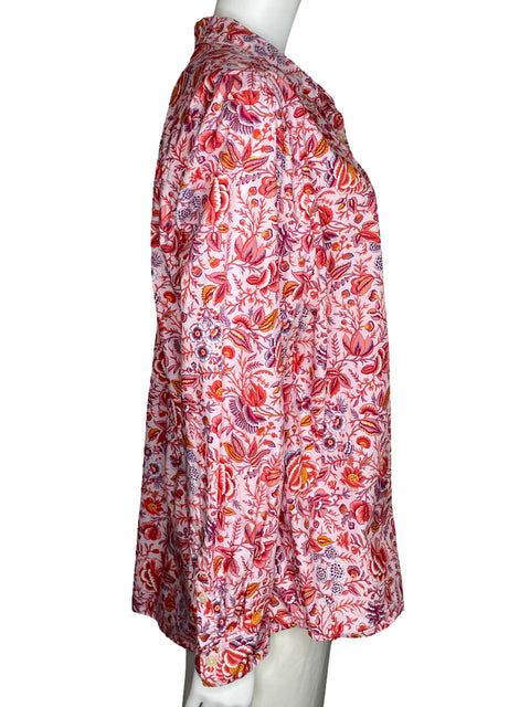 Camisa Style & Co Floral Manga Larga Rosado-Talla XXL