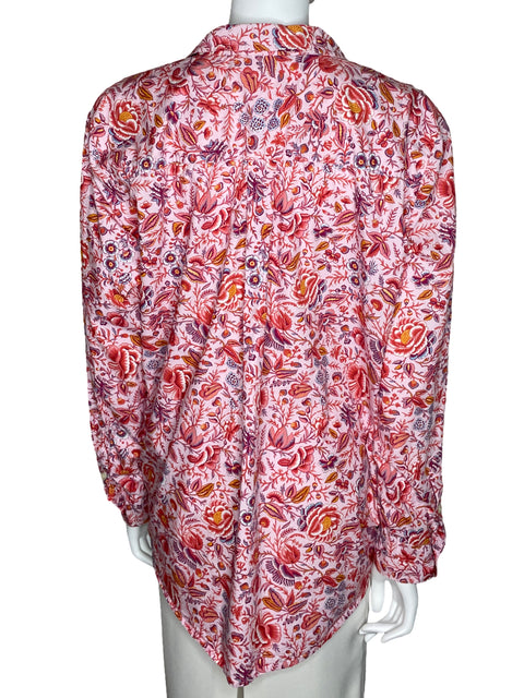 Camisa Style & Co Floral Manga Larga Rosado-Talla XXL