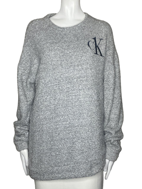 Abrigo Calvin Klein Faux Fur Gris-Talla M