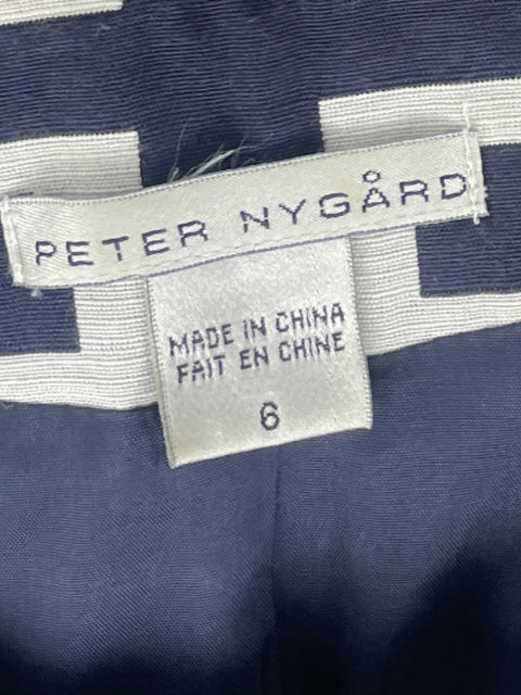 Blazer Peter Nygard Rectangulo Azul-Talla 6