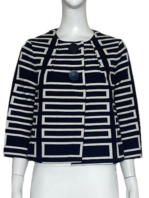 Blazer Peter Nygard Rectangulo Azul-Talla 6