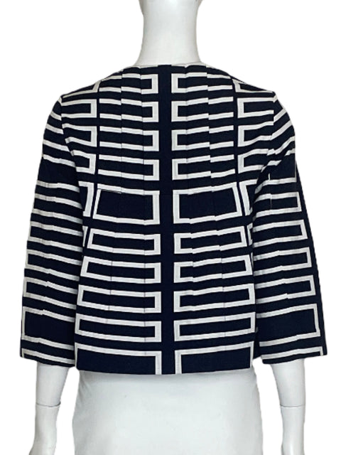 Blazer Peter Nygard Rectangulo Azul-Talla 6
