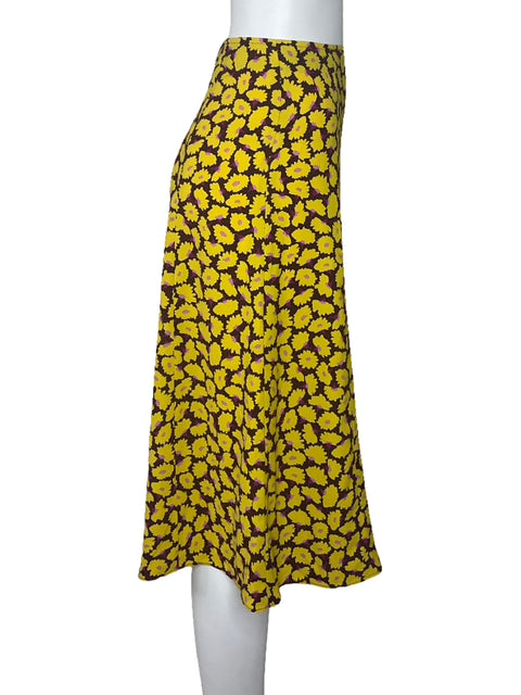 Falda Kate Spade Maxi Flores Amarillo-Talla 00