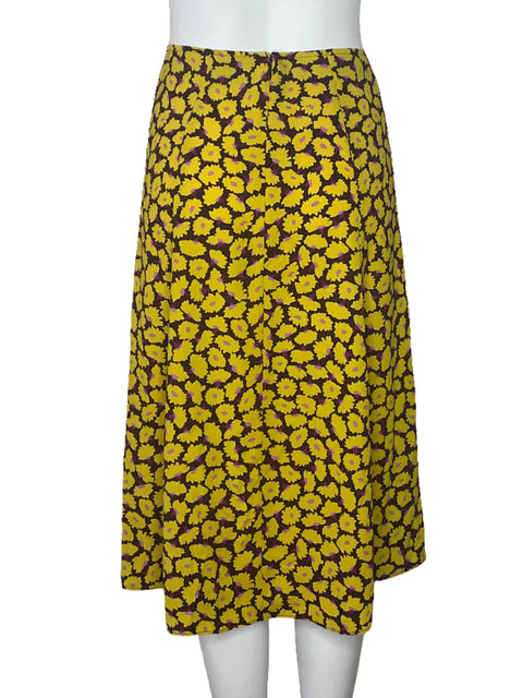 Falda Kate Spade Maxi Flores Amarillo-Talla 00
