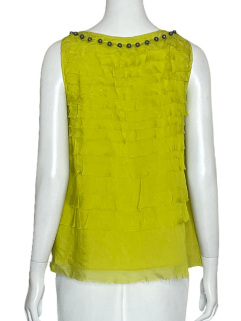 Top DKNY Abalorios Verde-Talla 6