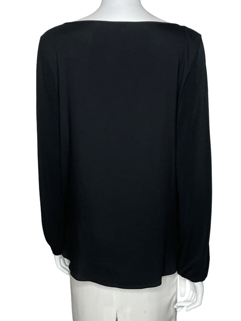 Blusa Ann Taylor Plisada Manga Larga Negro-Talla L