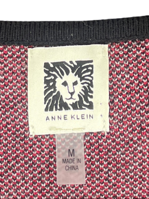 Cardigan Anne Klein Cuadros Gris-Talla M