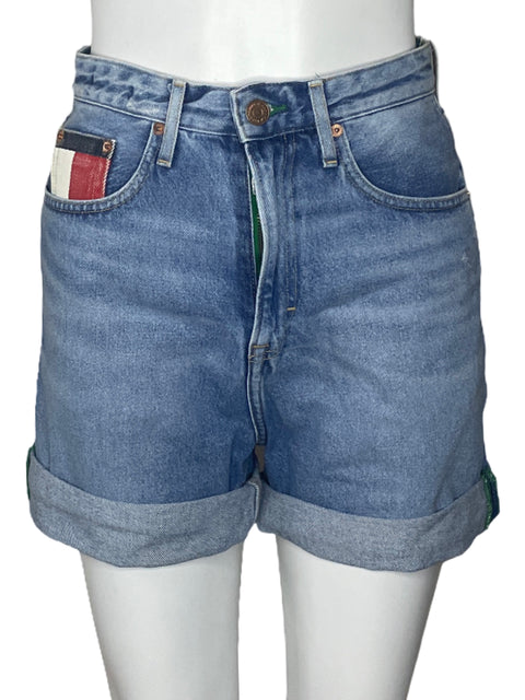 Short Tommy Hilfiger Denim Tiro Alto Azul-Talla 25