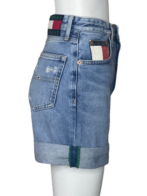 Short Tommy Hilfiger Denim Tiro Alto Azul-Talla 25