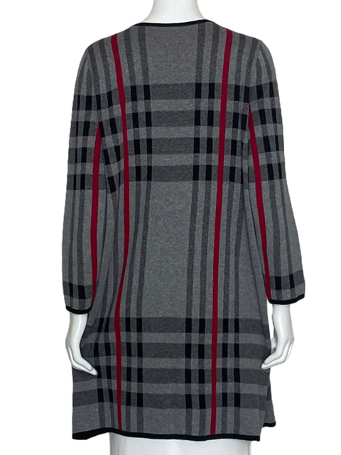 Cardigan Anne Klein Cuadros Gris-Talla M
