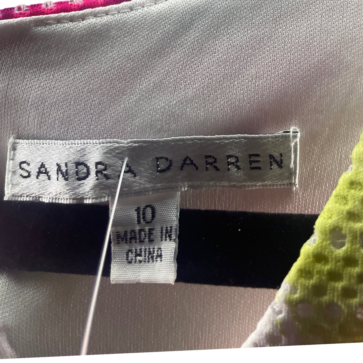 Vestido Sandra Darren Flores Blanco-Talla 10