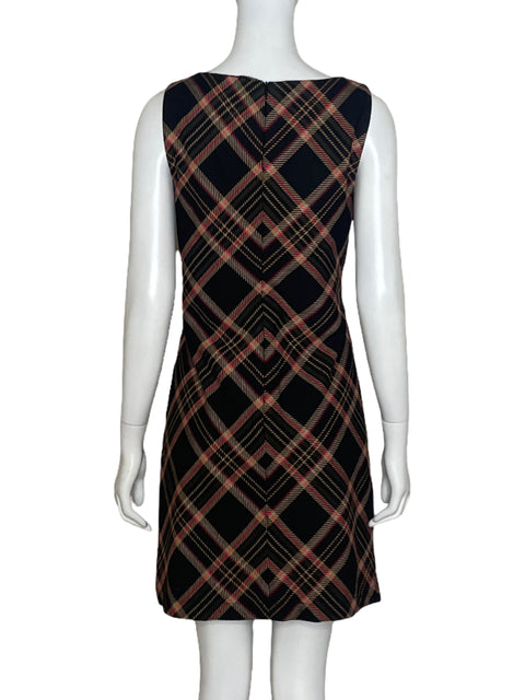 Vestido Trina Turk Cuadros Marrón -Talla 8