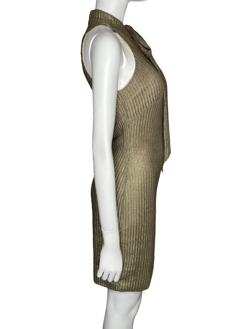Vestido Leena For Mac Duggal Halter Mini Dorado-Talla 8