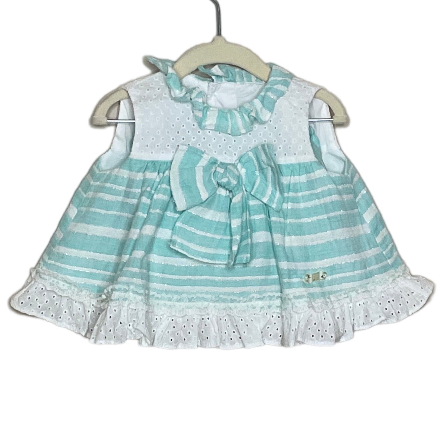 Set Marta y Paula Rayas Encaje Verde-Talla 3M