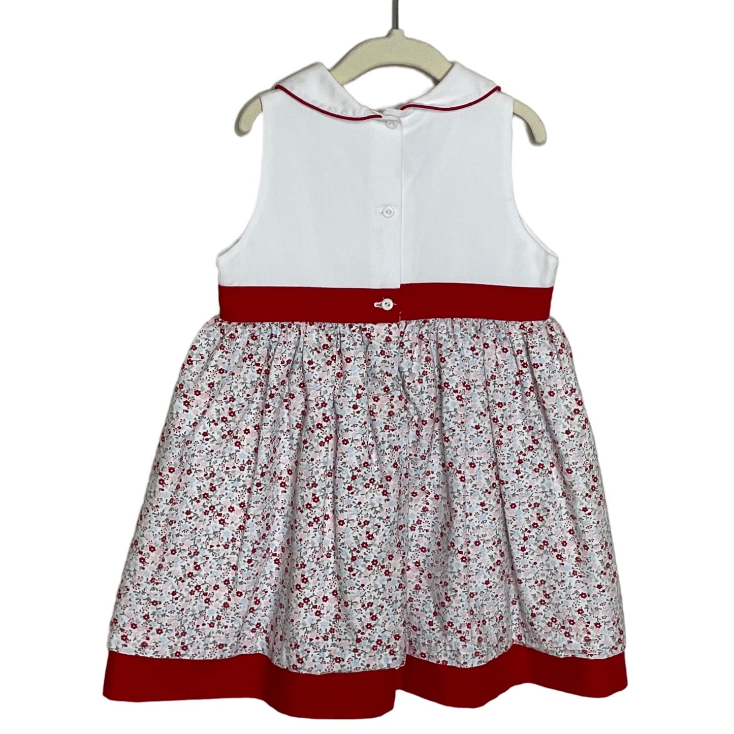 Vestido Chaticos Floral Lazo Blanco-Talla 36M