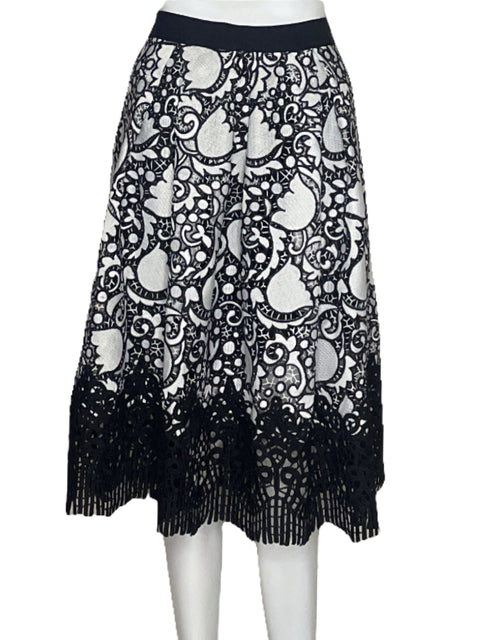 Falda Ann Taylor Encaje Blanco-Talla 10