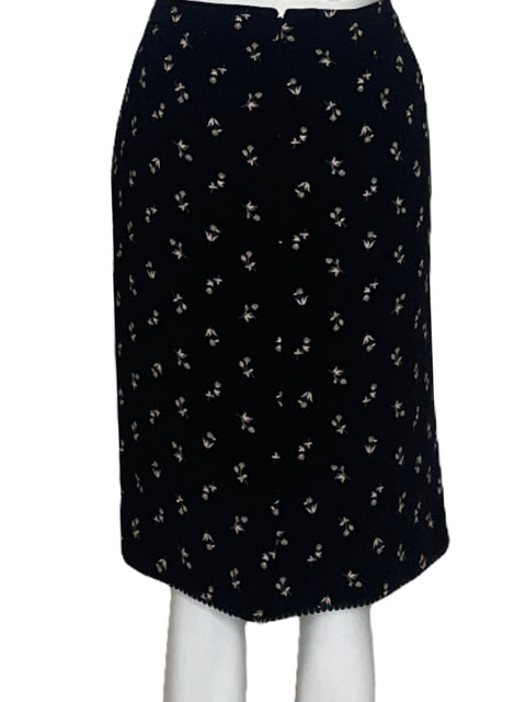Falda Ann Taylor Floral Negro-Talla 10