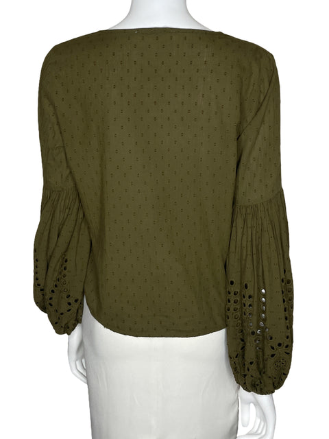 Blusa Lovestitch Troquelada Verde-Talla S