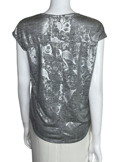 Blusa Catherine Malandrino Estampado Gris-Talla XS