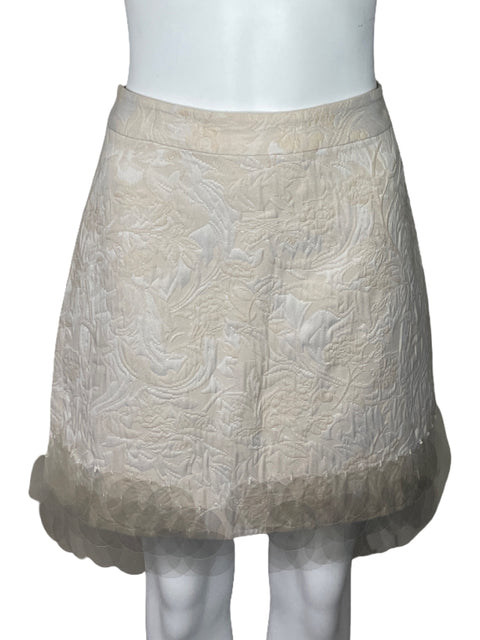 Falda Adolfo Dominguez Lentejuelas Beige-Talla 40