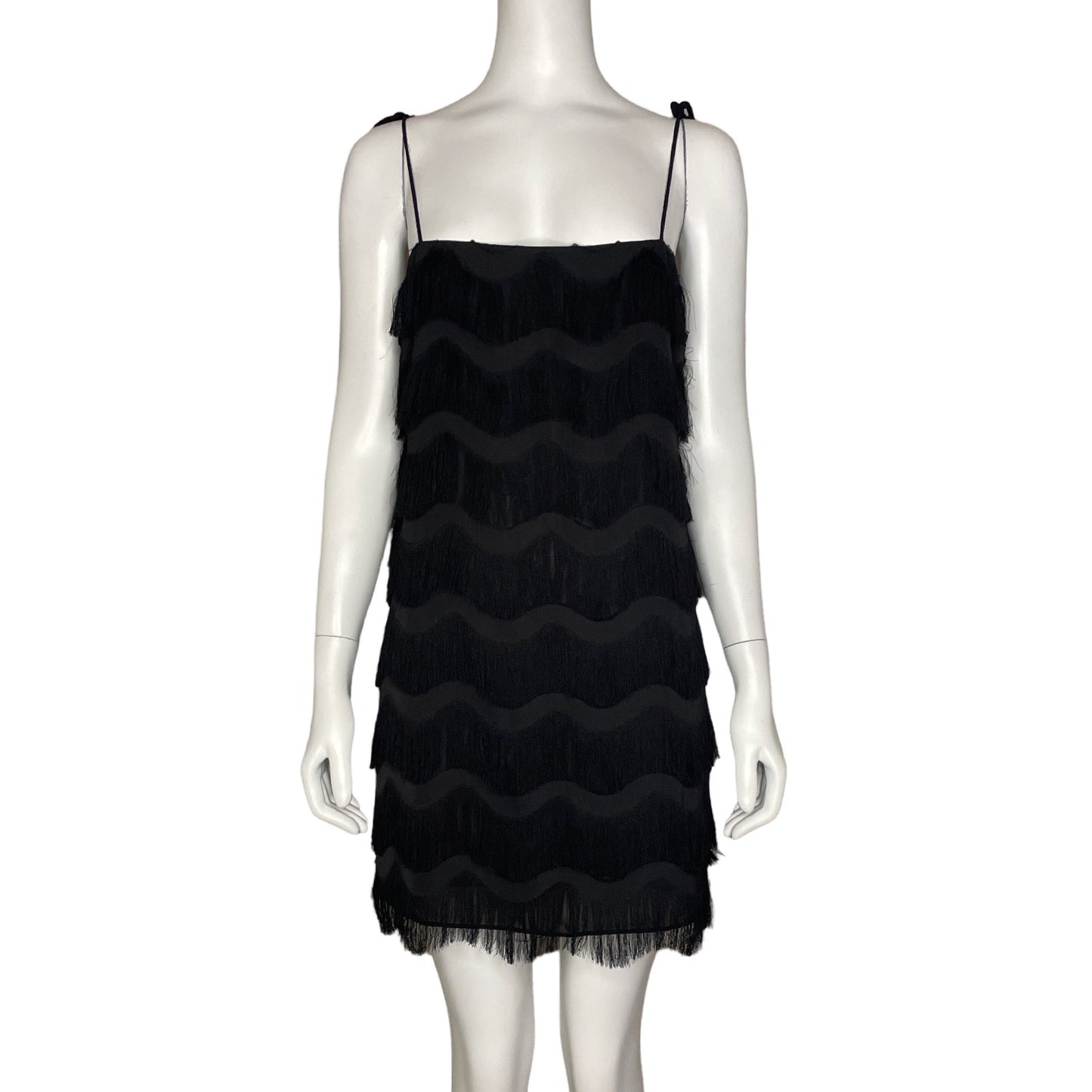Vestido Zara Mini Flecos Negro - Talla S