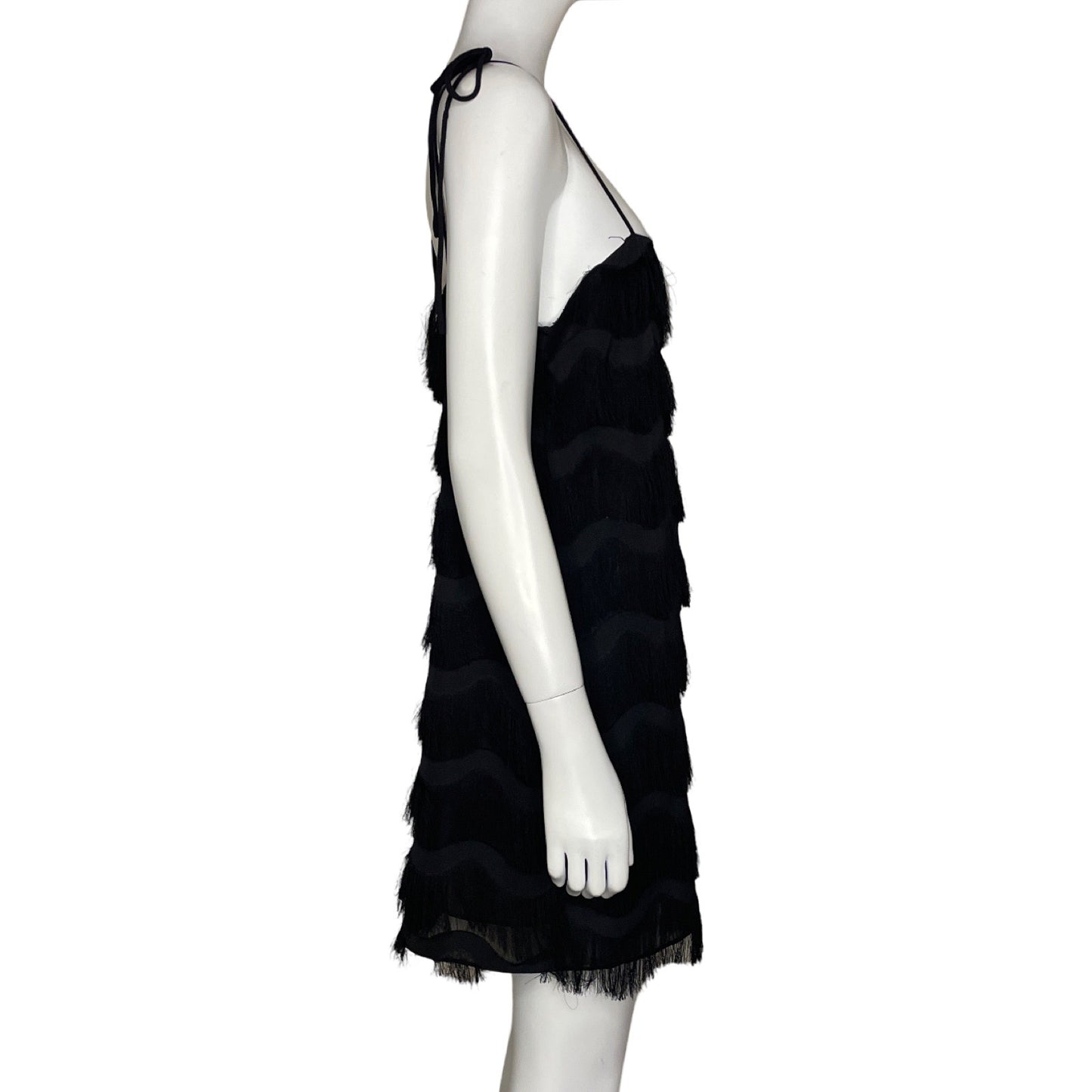 Vestido Zara Mini Flecos Negro - Talla S