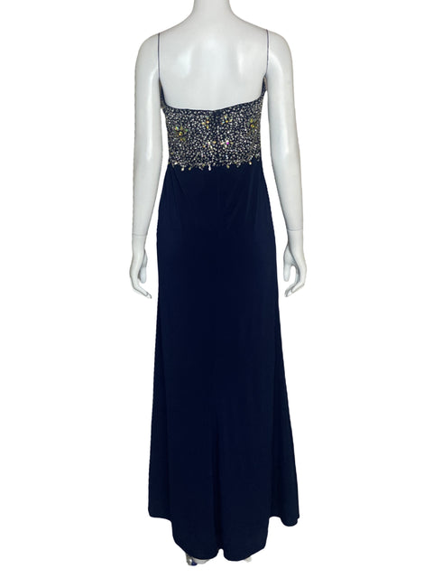 Vestido Crystal Doll Pedreria Azul-Talla 7