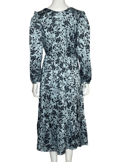Vestido Tesoro TPS Floral Satinado Azul-Talla M