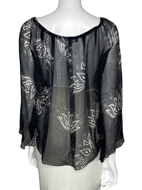 Blusa Cristina Ferrari Estampada Negro-Talla S