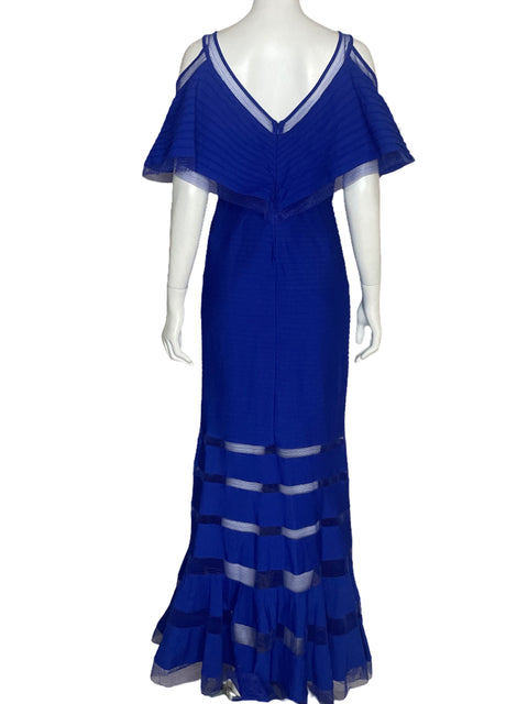 Vestido Tadashi Shoji Bondage Vuelos Azul-Talla S